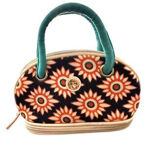 Spartina 449 Cosmetic Makeup Bag Small Tote Floral Zipper Compartments R…